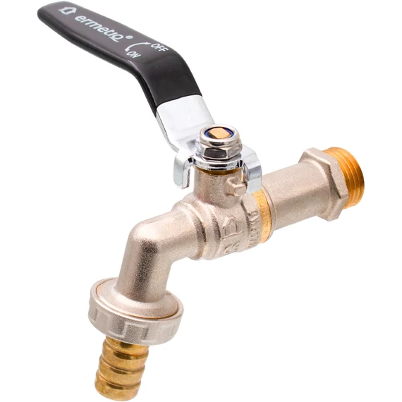 ERMETIQ SCW617N sárgaréz golyós kerticsap 1/2" FAGYMENTES, ER-RA12