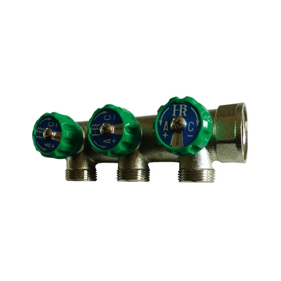 BRH szelepes osztó 1&quot;KB-3/4&quot;eurokonus, 3 körös , BRH-204