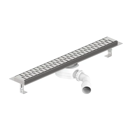 Rozsdamentes egyenes zuhanyfolyóka, 600 mm-es MEDIUM rozsdmanetes fedráccsal, STY-RM-60-M
